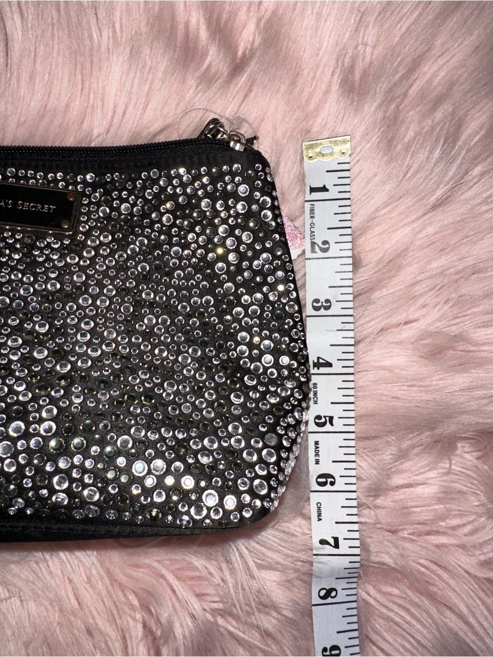 Victoria's Secret Black Crystal-Studded Makeup Pouch - Picture 8 of 14
